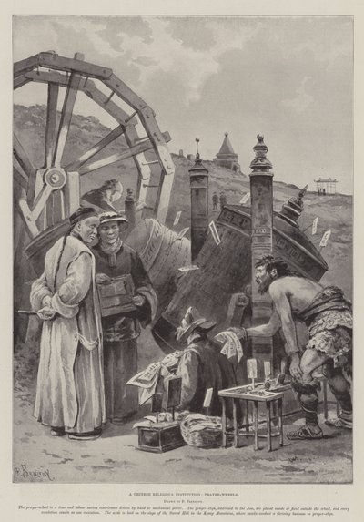 A Chinese Religious Institution, Prayer-Wheels by Paul Frenzeny